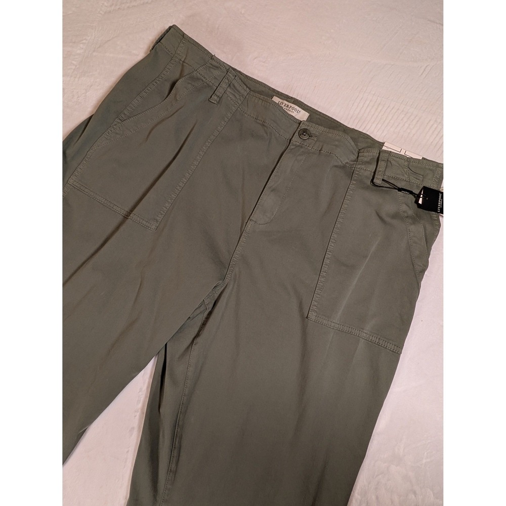 Liverpool Los Angeles Wide Leg Crop Pants Size 22 Olive Green LY5674L12 Size 22W
